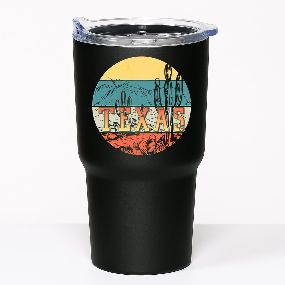 Retro Texas Desert Emblem Tumbler