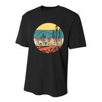 Retro Texas Desert Emblem Youth Performance Sprint T-Shirt