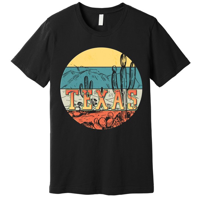 Retro Texas Desert Emblem Premium T-Shirt