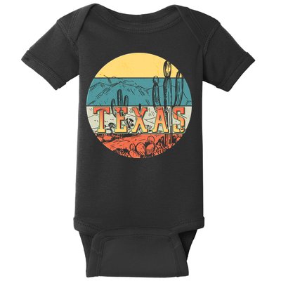 Retro Texas Desert Emblem Baby Bodysuit