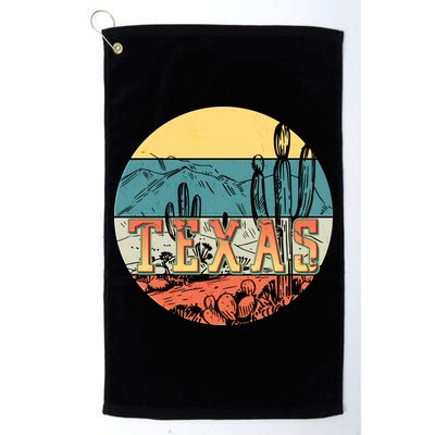 Retro Texas Desert Emblem Golf Towel