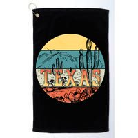 Retro Texas Desert Emblem Golf Towel