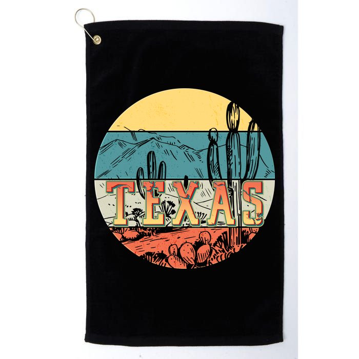 Retro Texas Desert Emblem Golf Towel
