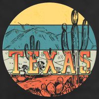 Retro Texas Desert Emblem Golf Towel