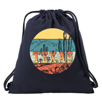 Retro Texas Desert Emblem Drawstring Bag