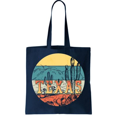 Retro Texas Desert Emblem Tote Bag