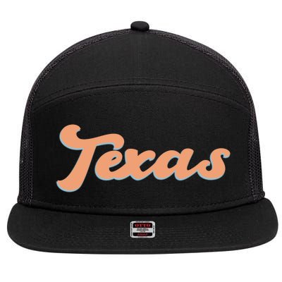 Retro Texas Logo 7 Panel Mesh Trucker Snapback Hat