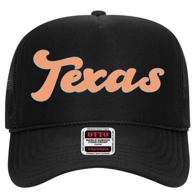 Retro Texas Logo High Crown Mesh Back Trucker Hat