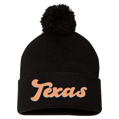 Retro Texas Logo Pom Pom 12in Knit Beanie