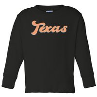 Retro Texas Logo Toddler Long Sleeve Shirt