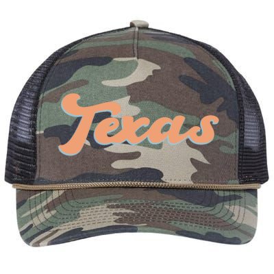 Retro Texas Logo Retro Rope Trucker Hat Cap