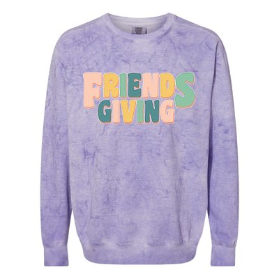 Retro Thanksgiving Friendsgiving Colorblast Crewneck Sweatshirt