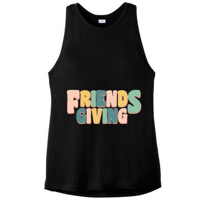Retro Thanksgiving Friendsgiving Ladies PosiCharge Tri-Blend Wicking Tank