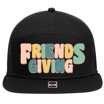 Retro Thanksgiving Friendsgiving 7 Panel Mesh Trucker Snapback Hat