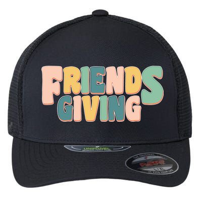 Retro Thanksgiving Friendsgiving Flexfit Unipanel Trucker Cap