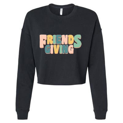 Retro Thanksgiving Friendsgiving Cropped Pullover Crew