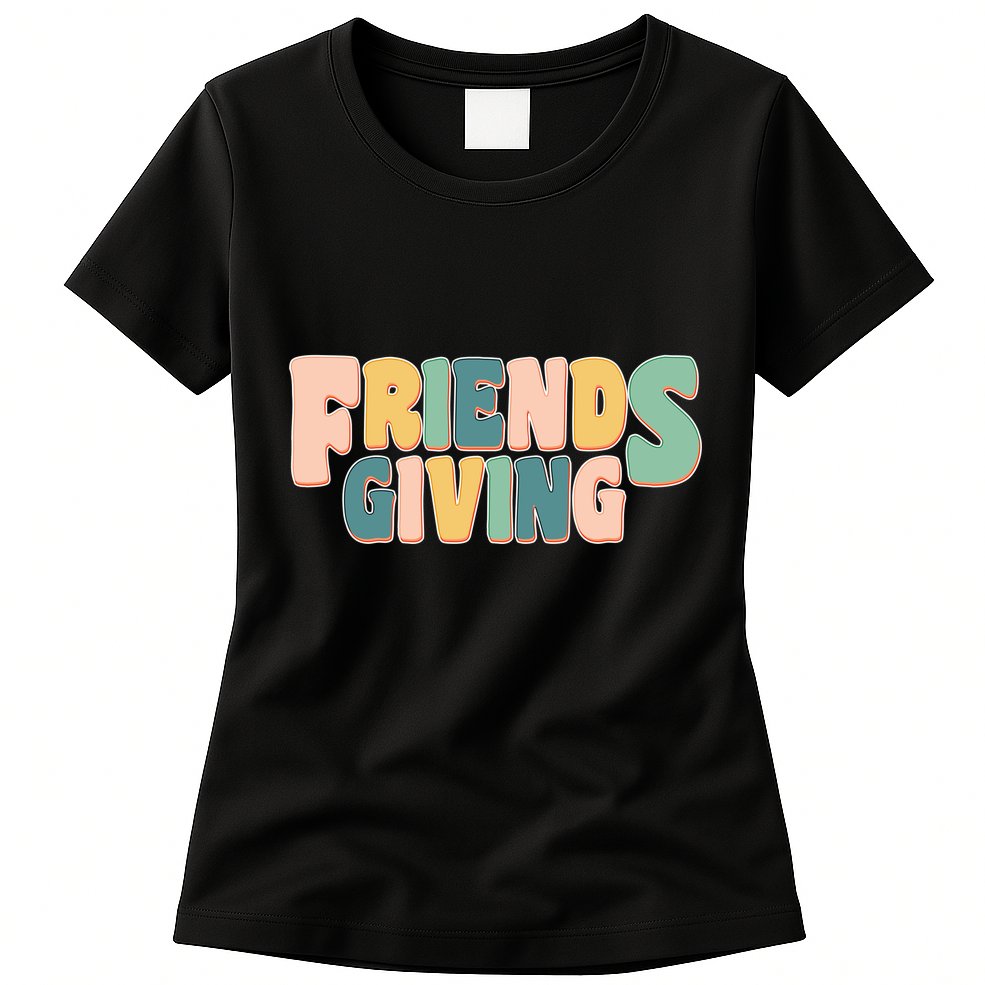 Retro Thanksgiving Friendsgiving Womens T-Shirt