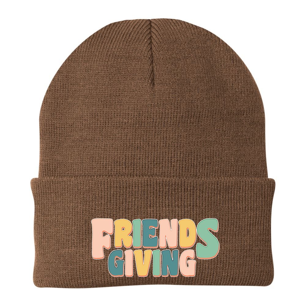 Retro Thanksgiving Friendsgiving Beanie