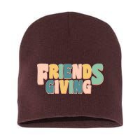 Retro Thanksgiving Friendsgiving Short Acrylic Beanie