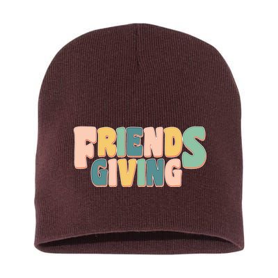 Retro Thanksgiving Friendsgiving Short Acrylic Beanie