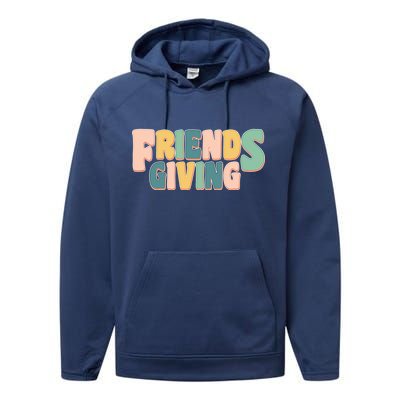 Retro Thanksgiving Friendsgiving Performance Fleece Hoodie