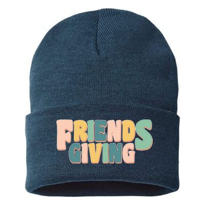 Retro Thanksgiving Friendsgiving Sustainable Knit Beanie