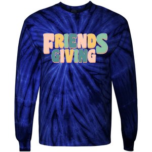 Retro Thanksgiving Friendsgiving Tie-Dye Long Sleeve Shirt