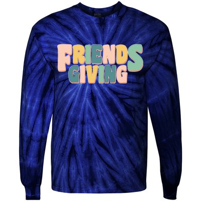 Retro Thanksgiving Friendsgiving Tie-Dye Long Sleeve Shirt