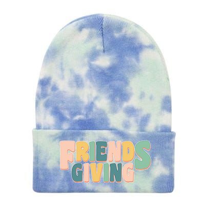 Retro Thanksgiving Friendsgiving Tie Dye 12in Knit Beanie