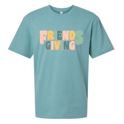 Retro Thanksgiving Friendsgiving Sueded Cloud Jersey T-Shirt