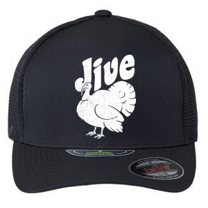 Retro Thanksgiving Jive Turkey Flexfit Unipanel Trucker Cap