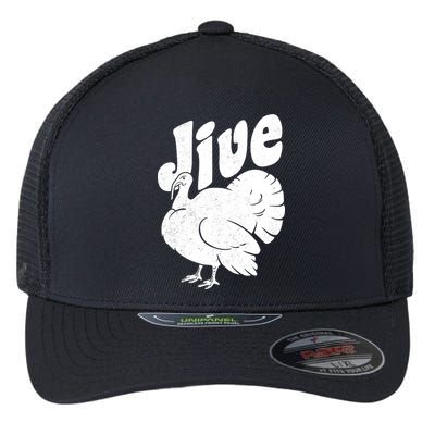 Retro Thanksgiving Jive Turkey Flexfit Unipanel Trucker Cap