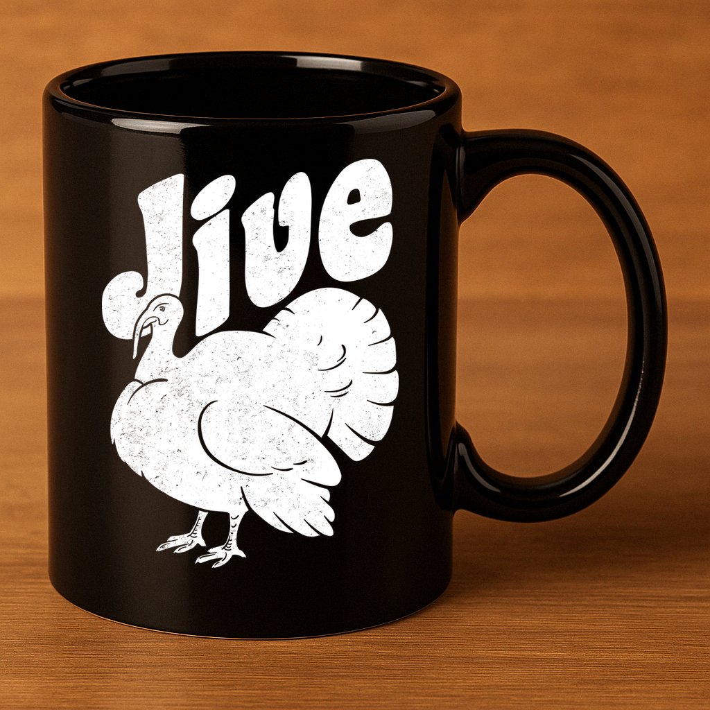 Retro Thanksgiving Jive Turkey 11oz C Handle Ceramic Mug