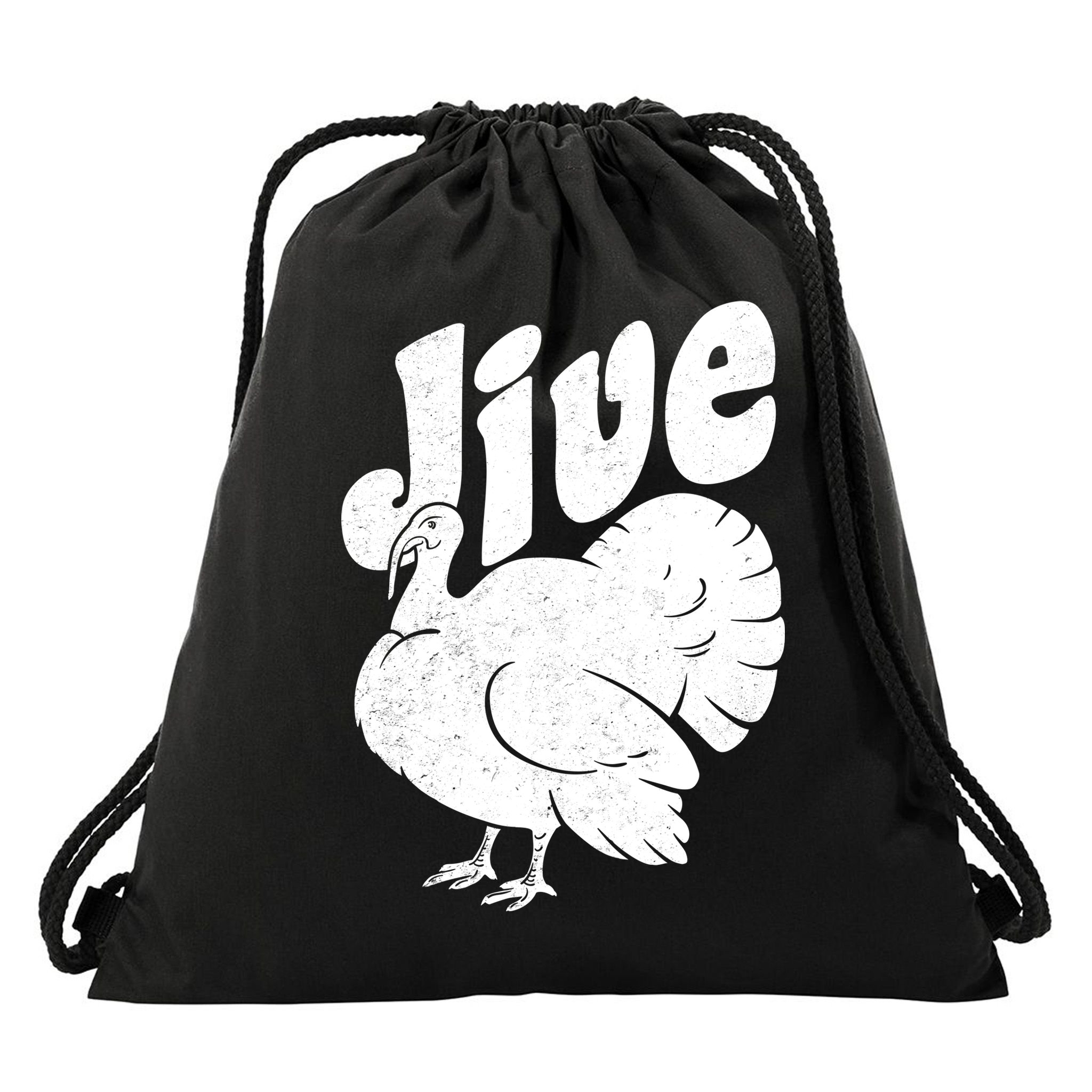 Retro Thanksgiving Jive Turkey Drawstring Bag