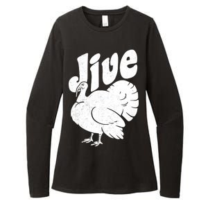 Retro Thanksgiving Jive Turkey Womens CVC Long Sleeve Shirt