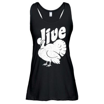 Retro Thanksgiving Jive Turkey Ladies Essential Flowy Tank