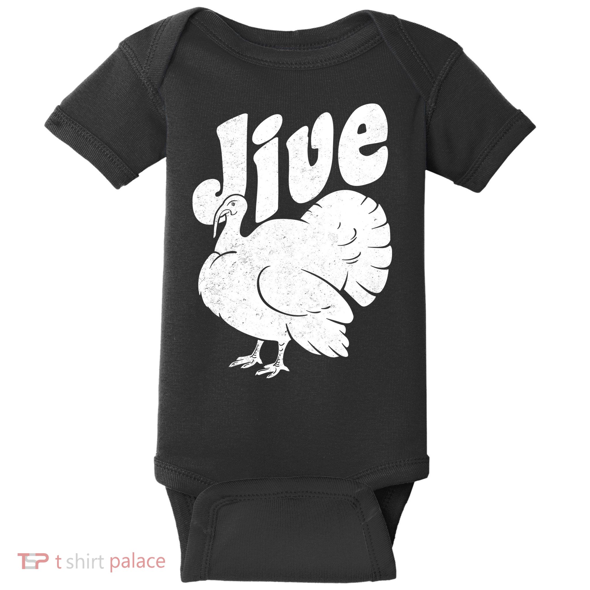 Retro Thanksgiving Jive Turkey Baby Bodysuit