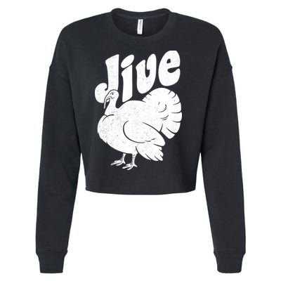 Retro Thanksgiving Jive Turkey Cropped Pullover Crew