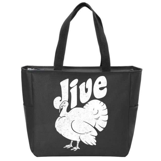 Retro Thanksgiving Jive Turkey Zip Tote Bag