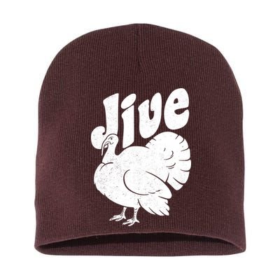 Retro Thanksgiving Jive Turkey Short Acrylic Beanie