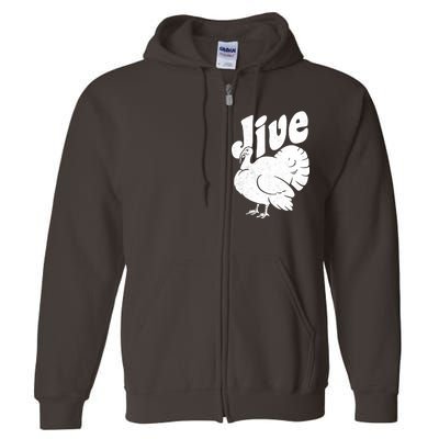 Retro Thanksgiving Jive Turkey Full Zip Hoodie