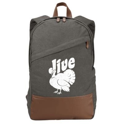 Retro Thanksgiving Jive Turkey Cotton Canvas Backpack