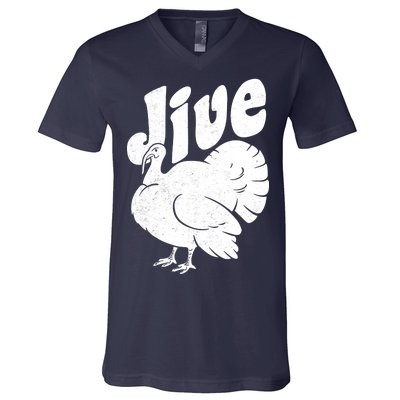 Retro Thanksgiving Jive Turkey V-Neck T-Shirt