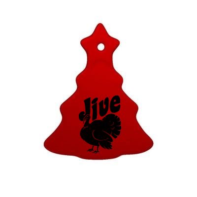 Retro Thanksgiving Jive Turkey Ceramic Tree Ornament