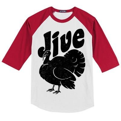 Retro Thanksgiving Jive Turkey Kids Colorblock Raglan Jersey