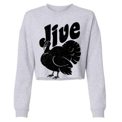 Retro Thanksgiving Jive Turkey Cropped Pullover Crew