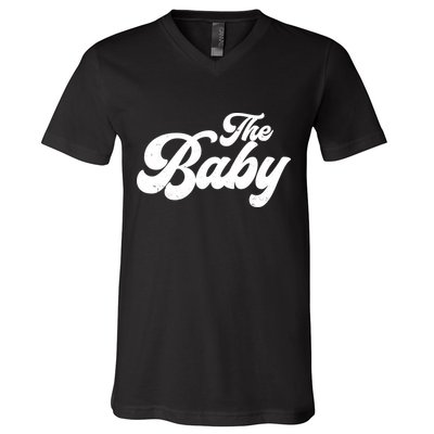 Retro The Baby Matching Family V-Neck T-Shirt