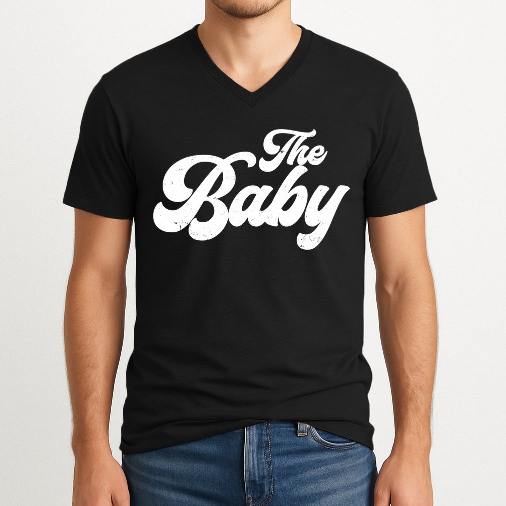 Retro The Baby Matching Family V-Neck T-Shirt
