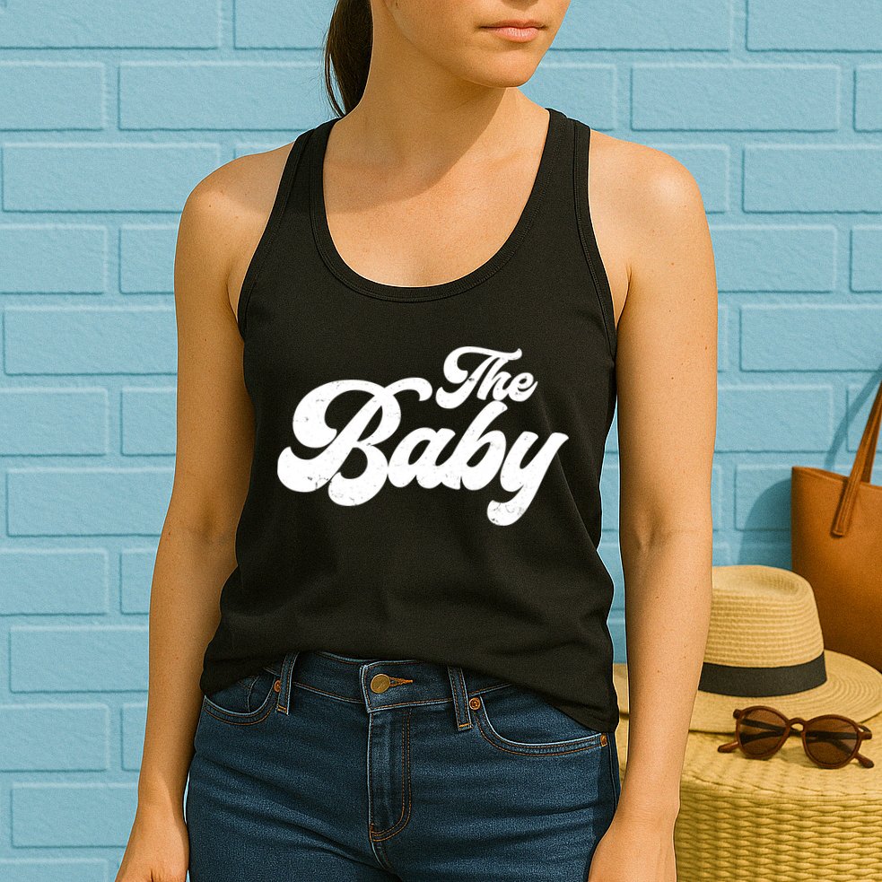 Retro The Baby Matching Family Womens Tank Top