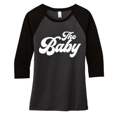 Retro The Baby Matching Family Women's Tri-Blend 3/4-Sleeve Raglan Shirt